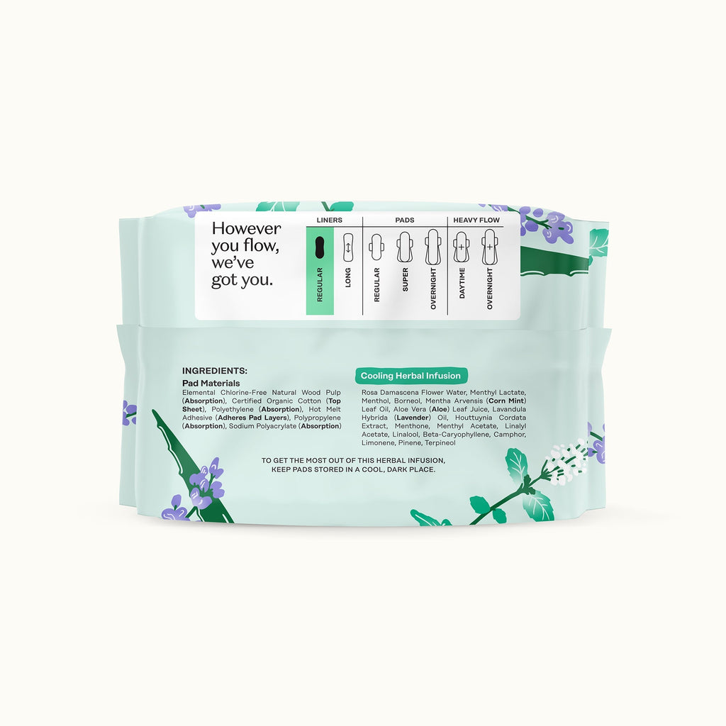 Organic Cotton Cover Cooling Herbal Infusion Regular Liners (VZ3Z)