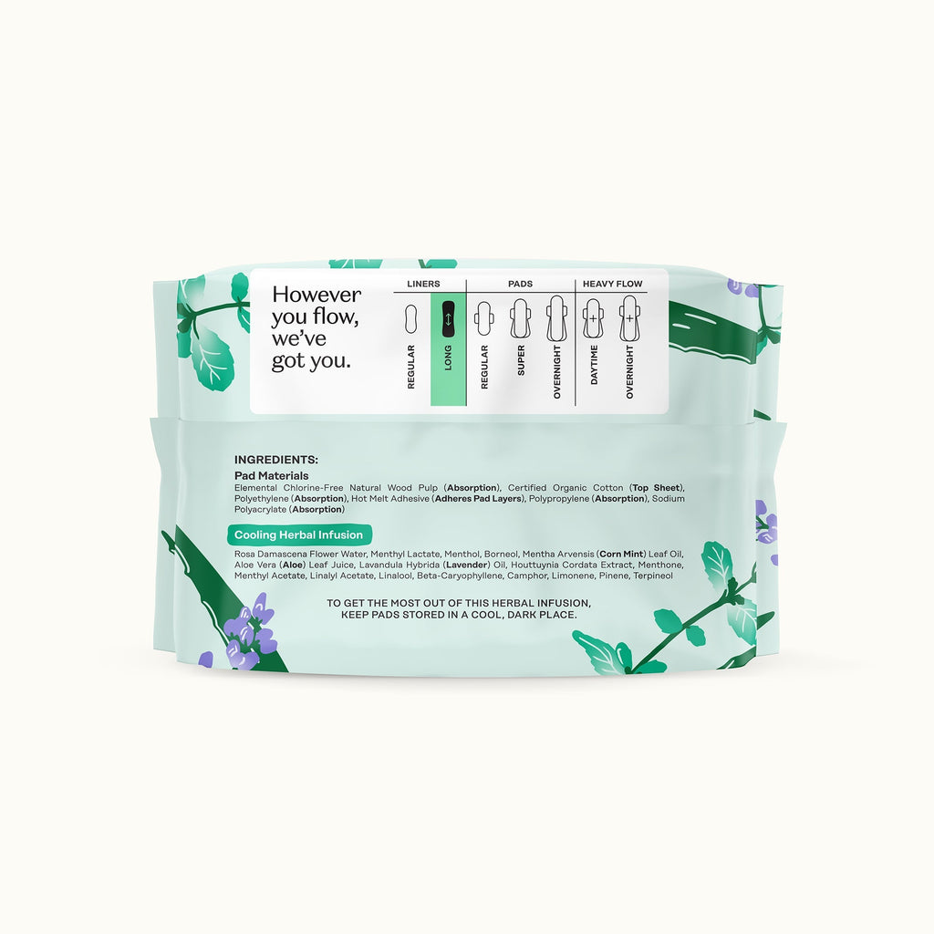 Organic Cotton Cooling Herbal Infusion Long Liners (UCF9)