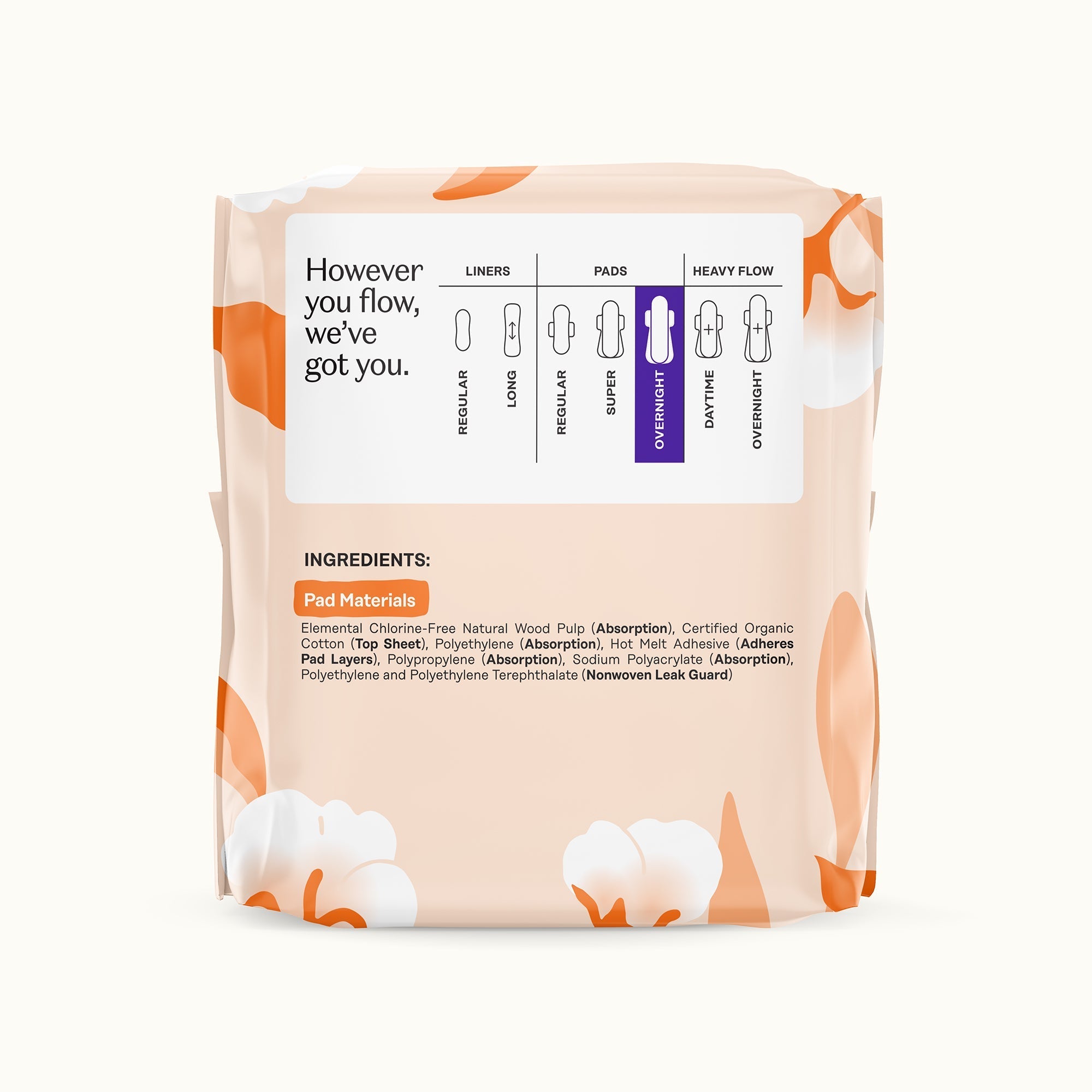 Organic Cotton Comfort Cover Overnight Pads (MPVE)