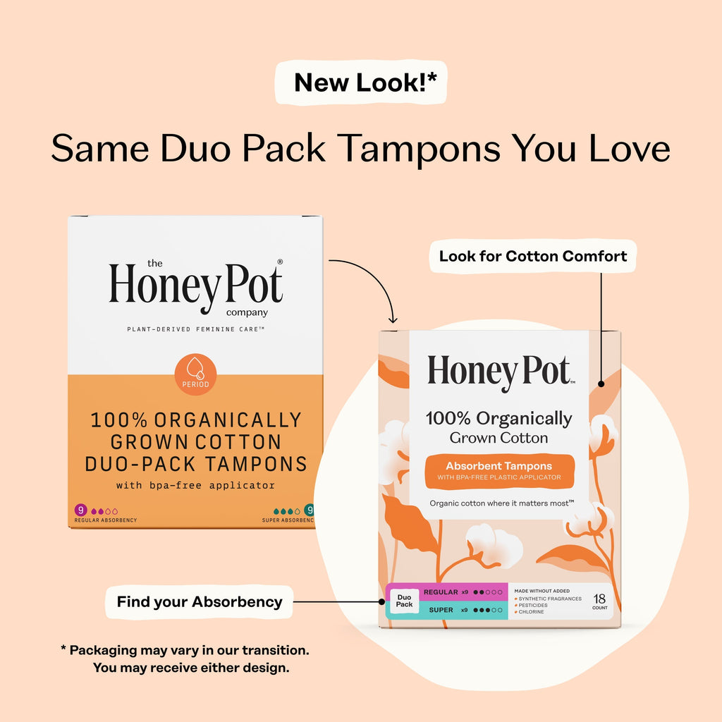 Duo Pack 100% Organically Grown Cotton BPA Free Plastic Applicator Tampons (OF3M)