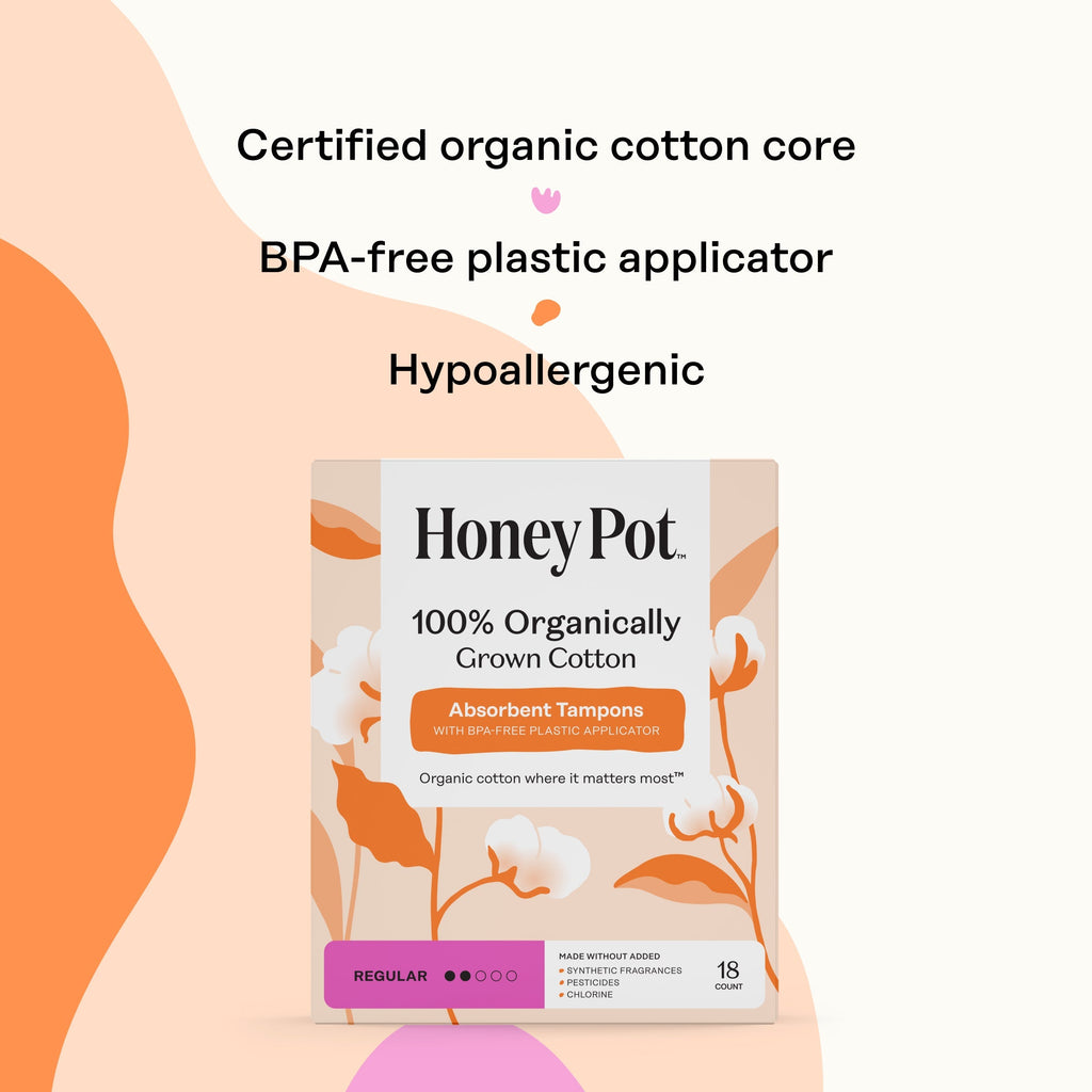 Regular 100% Organically Grown Cotton BPA Free Plastic Applicator Tampons (UVNS)