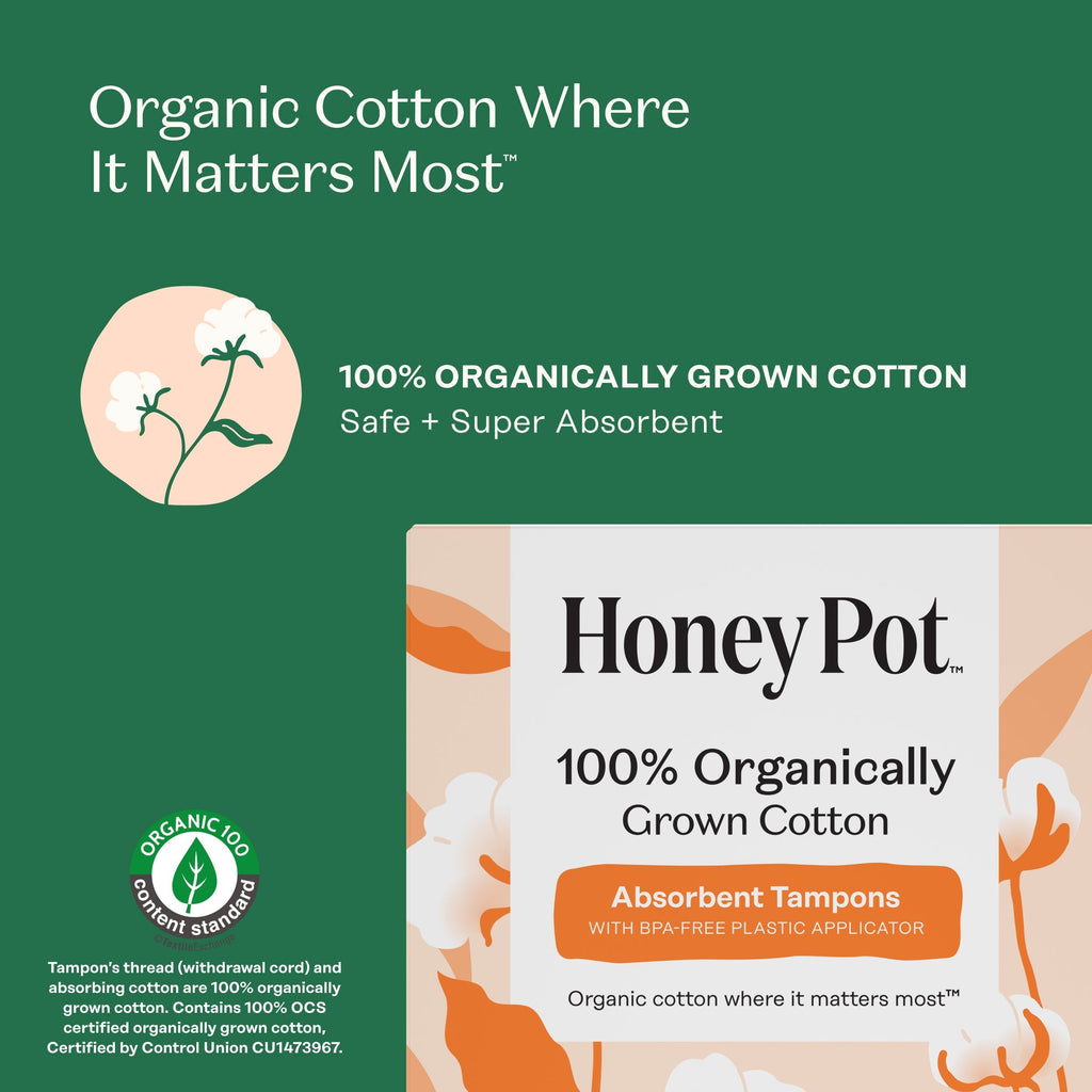 Duo Pack 100% Organically Grown Cotton BPA Free Plastic Applicator Tampons (OF3M)