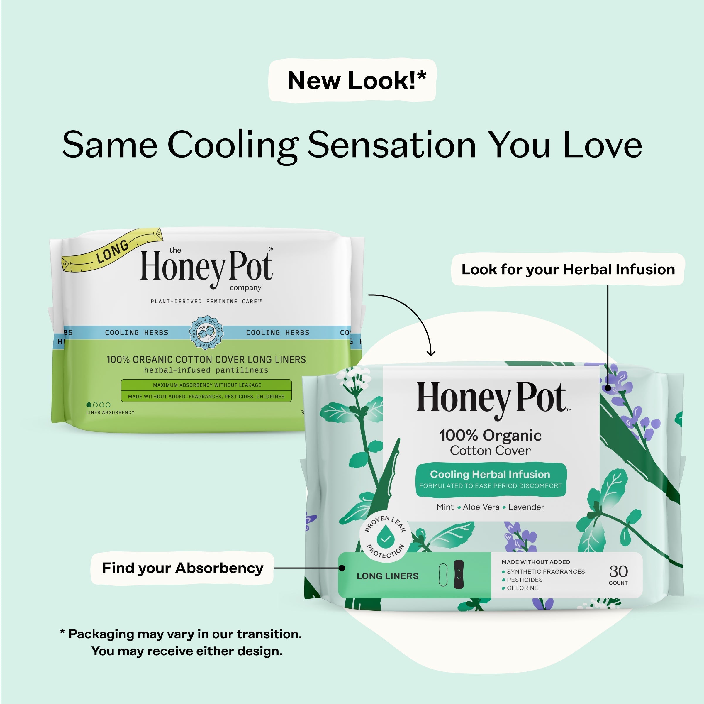 Organic Cotton Cooling Herbal Infusion Long Liners (UCF9)
