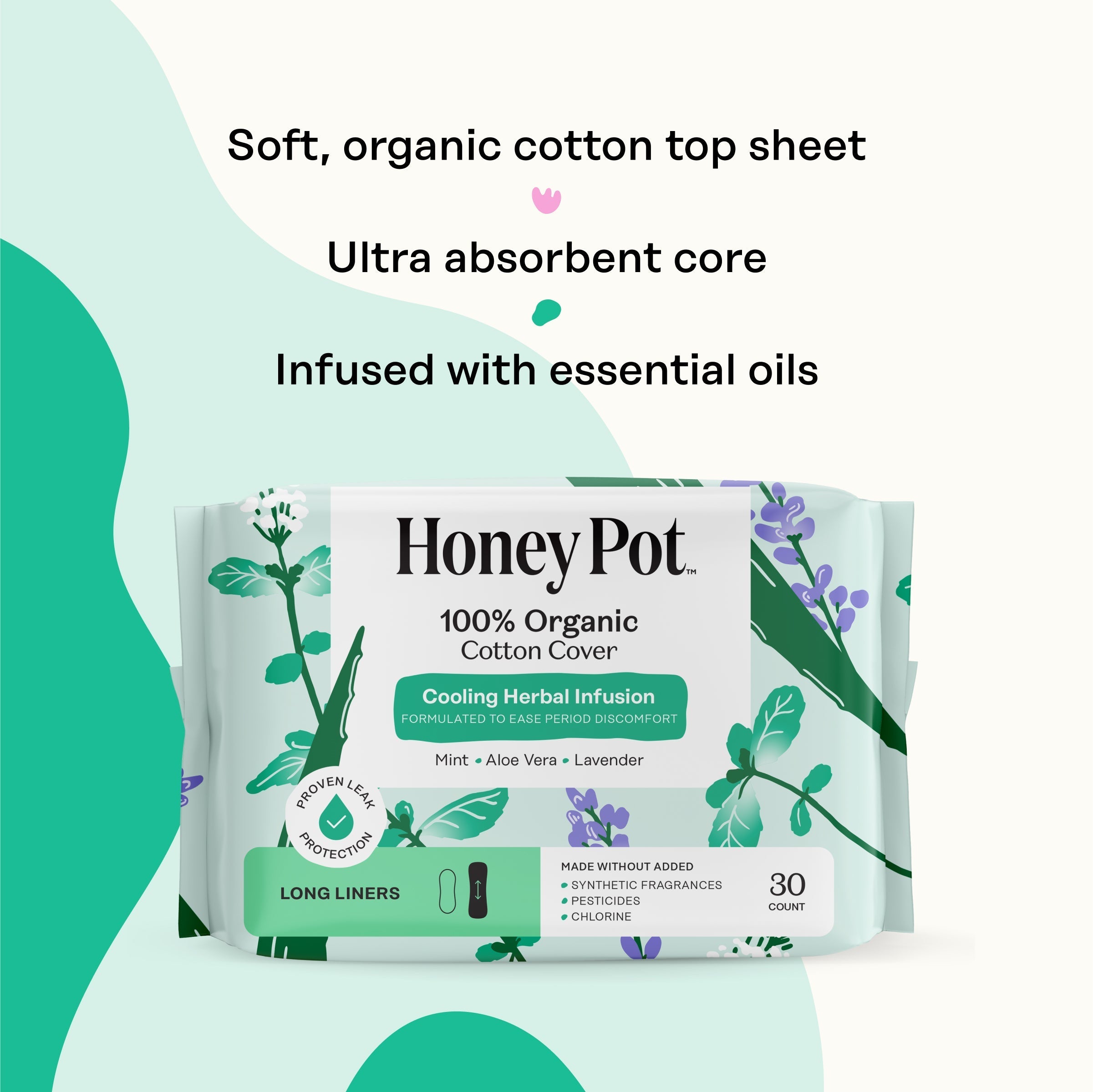 Organic Cotton Cooling Herbal Infusion Long Liners (UCF9)