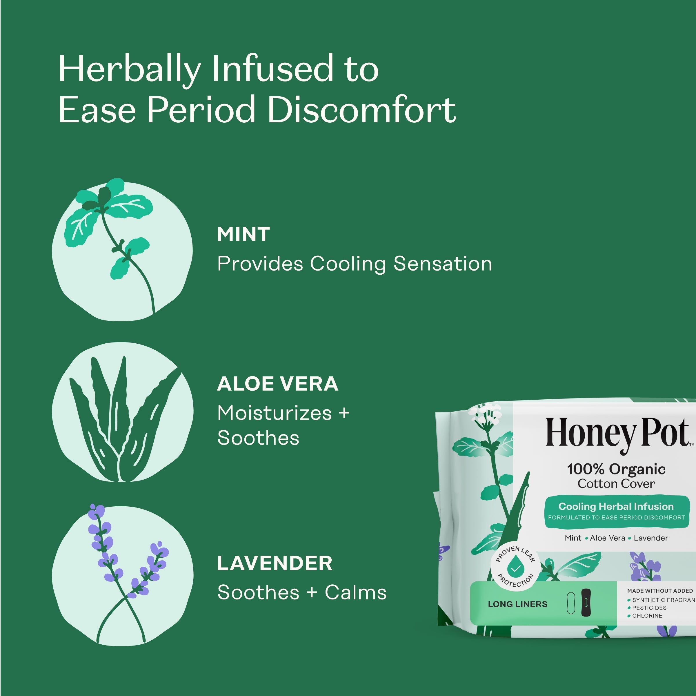 Organic Cotton Cooling Herbal Infusion Long Liners (UCF9)