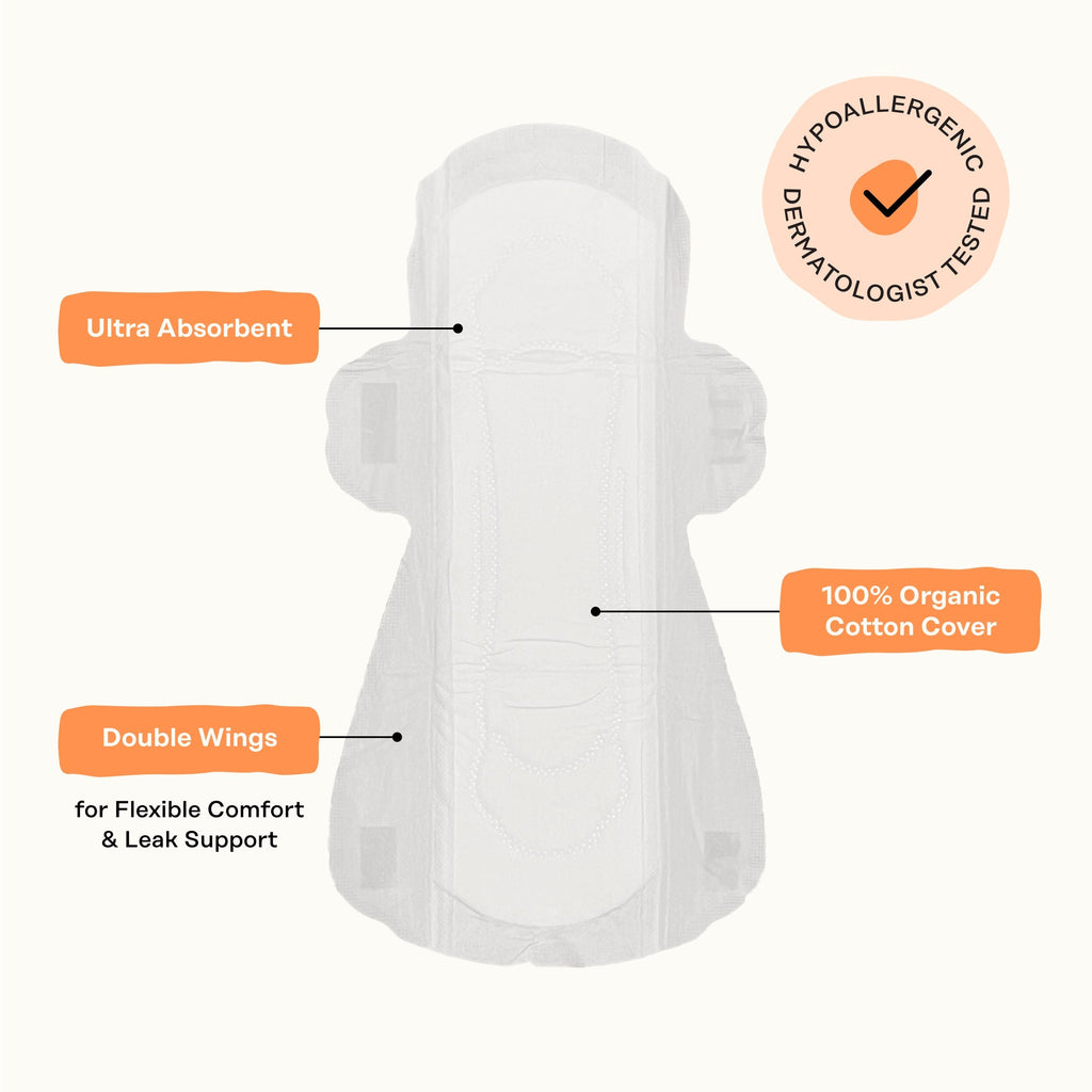 Organic Cotton Comfort Cover Heavy Flow Daytime Pads (050H)