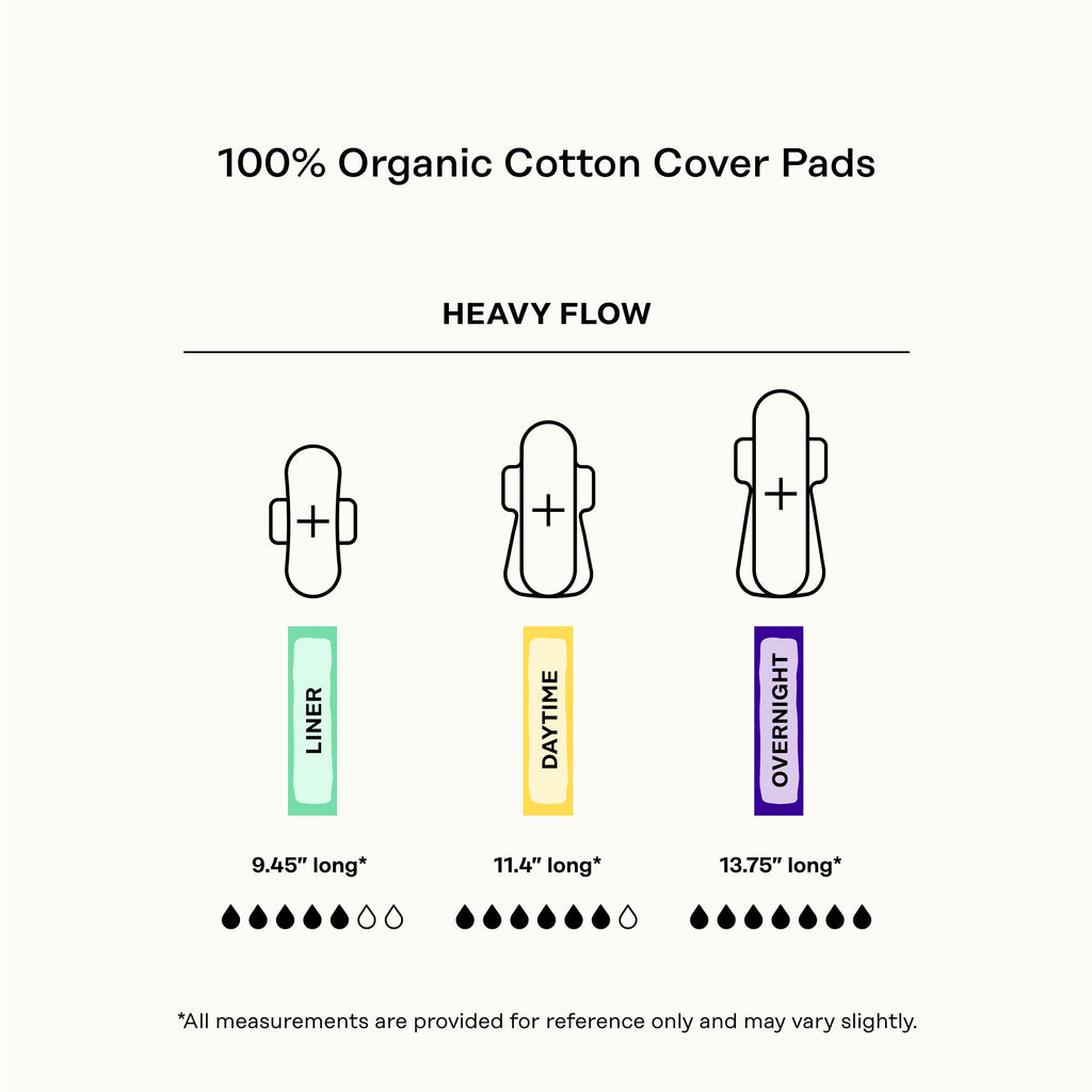 Organic Cotton Cover Cooling Herbal Infusion Heavy Flow Overnight Pads (KIDJ)