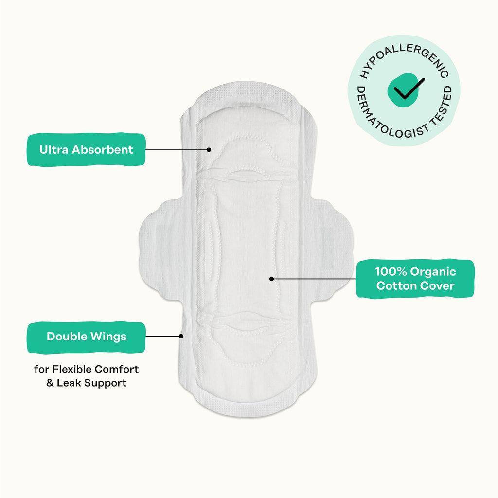 Organic Cotton Cover Cooling Herbal Infusion Regular Pads (XVDP)