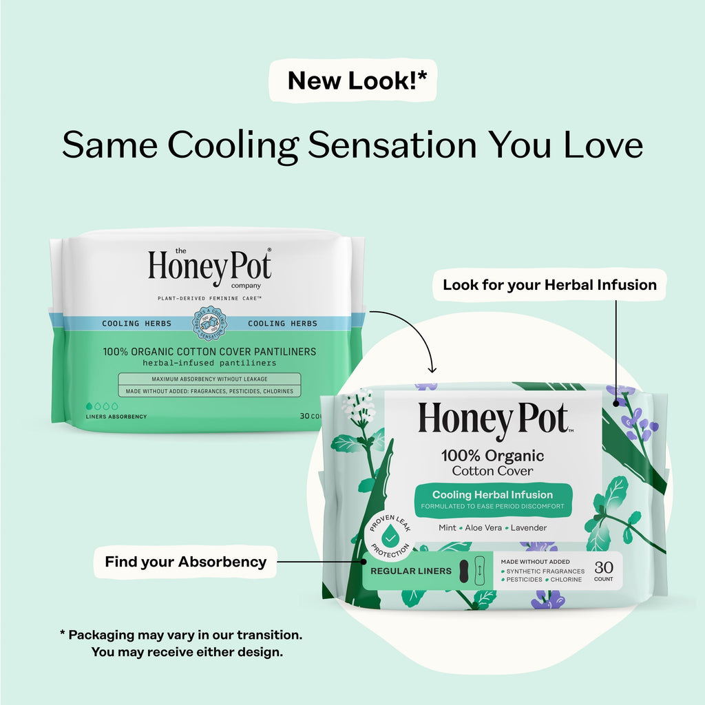 Organic Cotton Cover Cooling Herbal Infusion Regular Liners (VZ3Z)