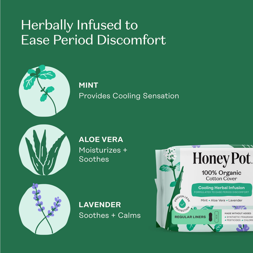 Organic Cotton Cover Cooling Herbal Infusion Regular Liners (VZ3Z)