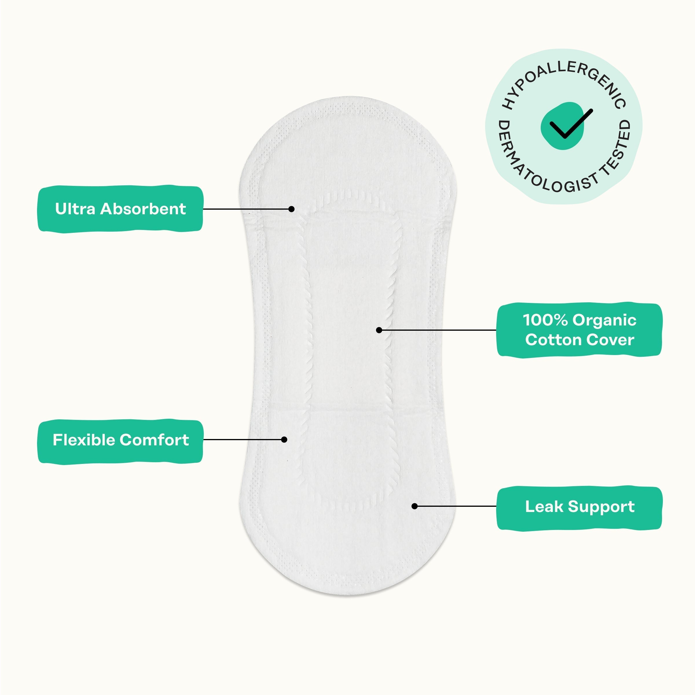 Organic Cotton Cover Cooling Herbal Infusion Regular Liners (VZ3Z)