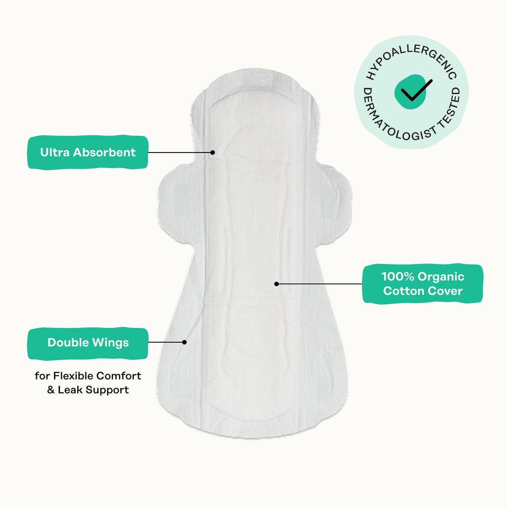 Organic Cotton Cover Cooling Herbal Infusion Super Pads (THVD)