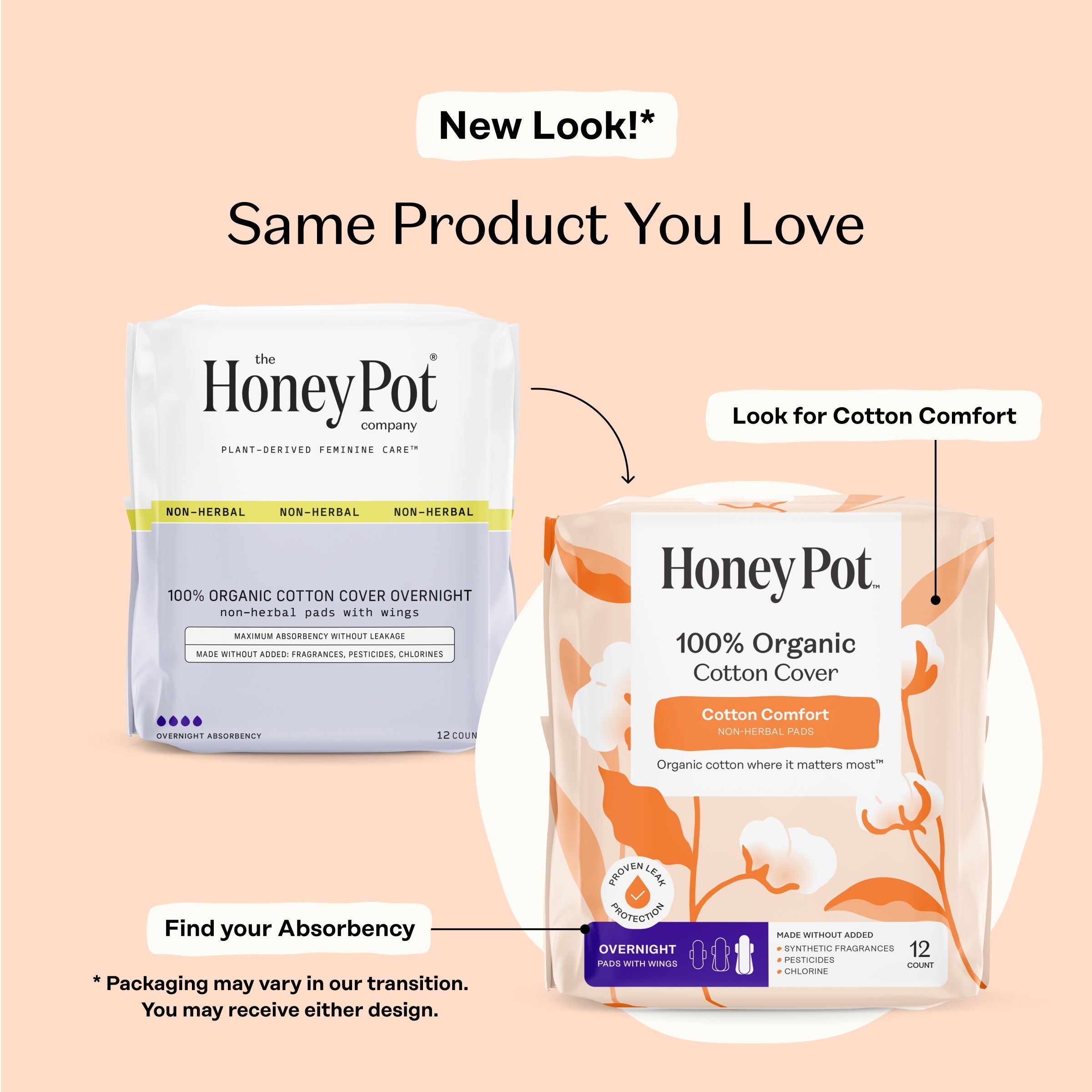 Organic Cotton Comfort Cover Overnight Pads (MPVE)