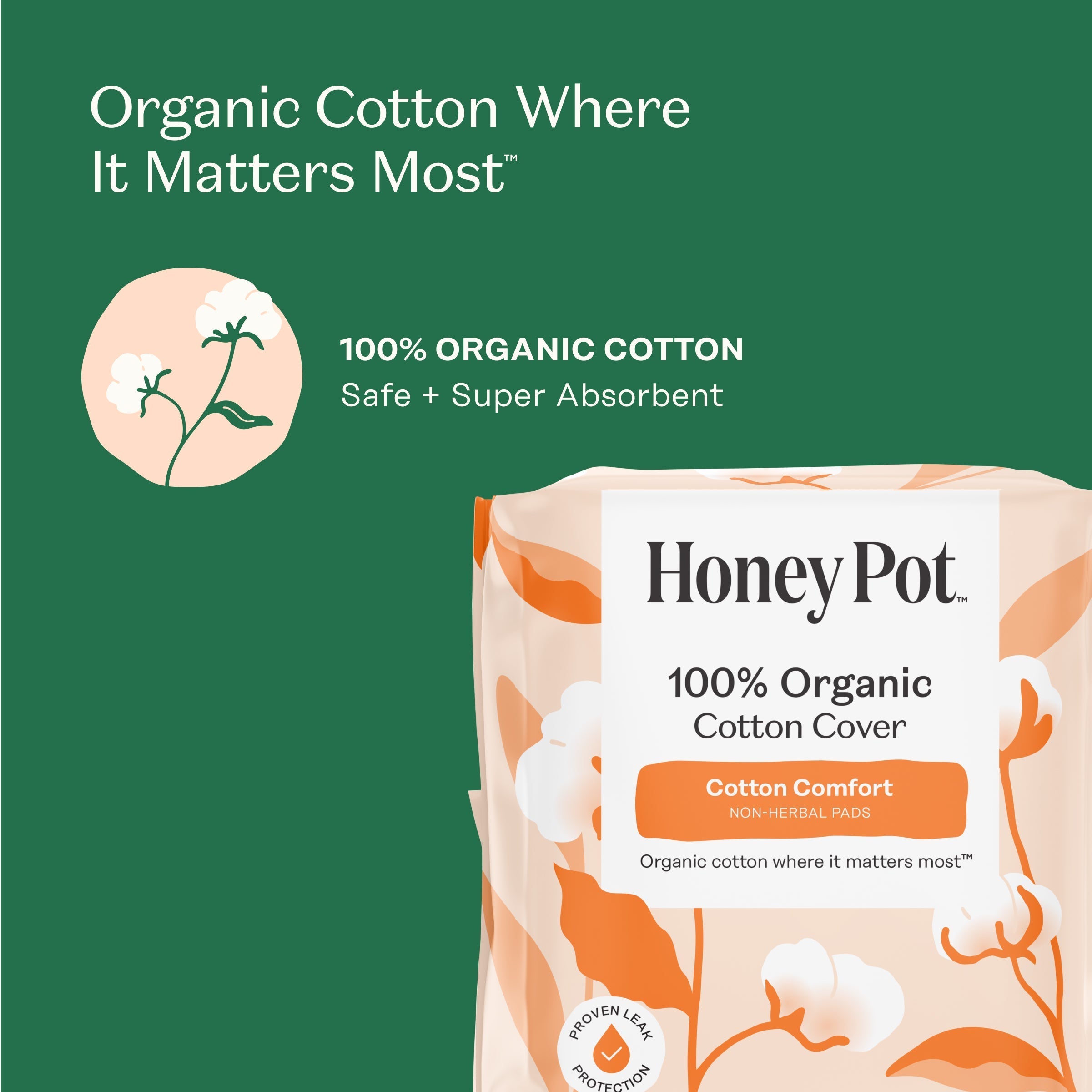Organic Cotton Comfort Cover Overnight Pads (MPVE)