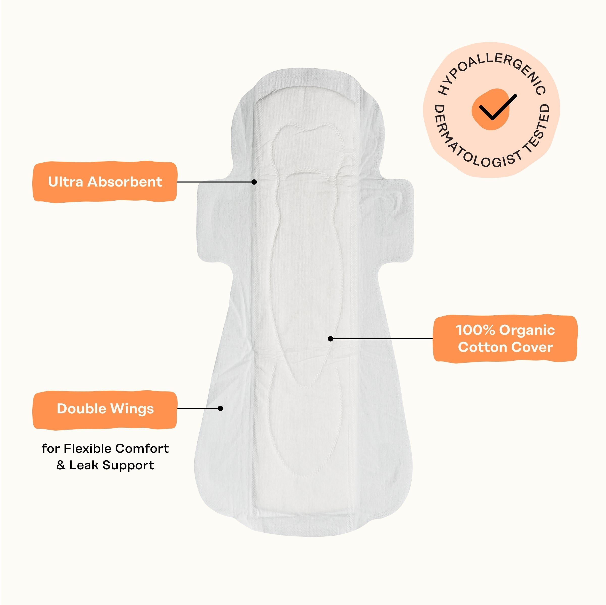 Organic Cotton Comfort Cover Overnight Pads (MPVE)