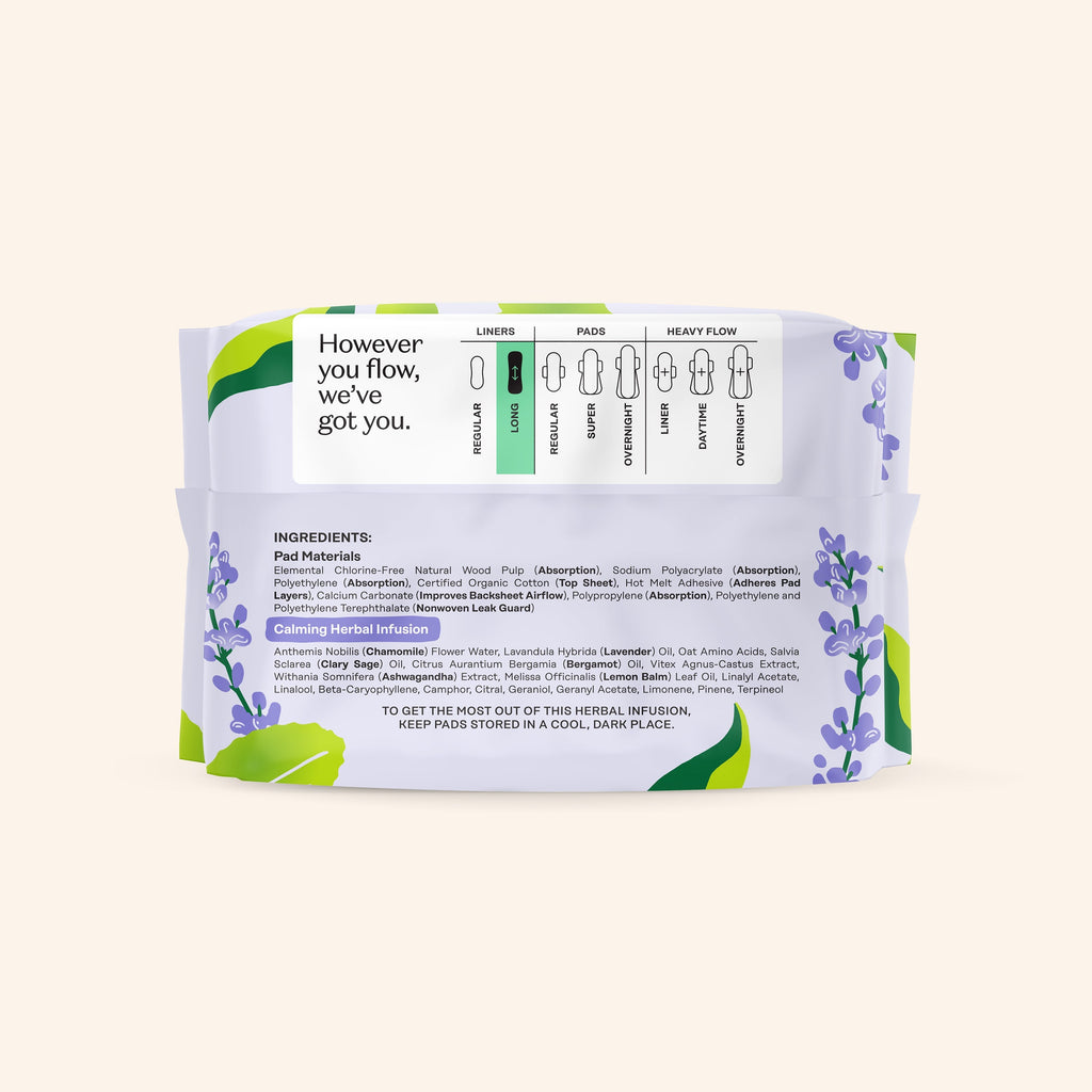 Organic Cotton Cover Calming Herbal Infusion Long Liners (XTOF)