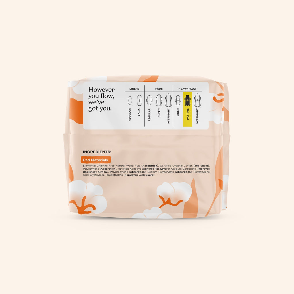 Organic Cotton Comfort Cover Heavy Flow Daytime Pads (050H)