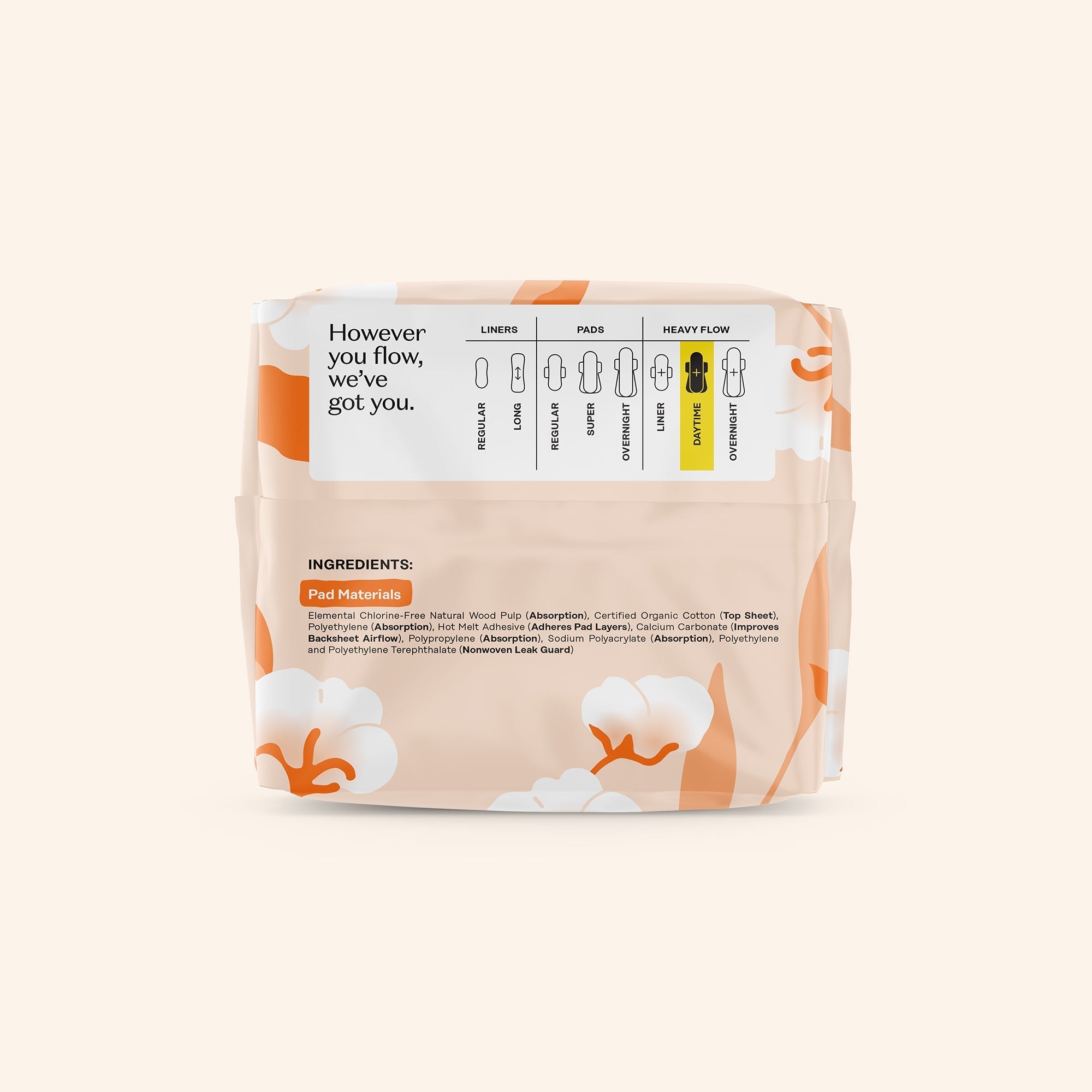 Organic Cotton Comfort Cover Heavy Flow Daytime Pads (050H)
