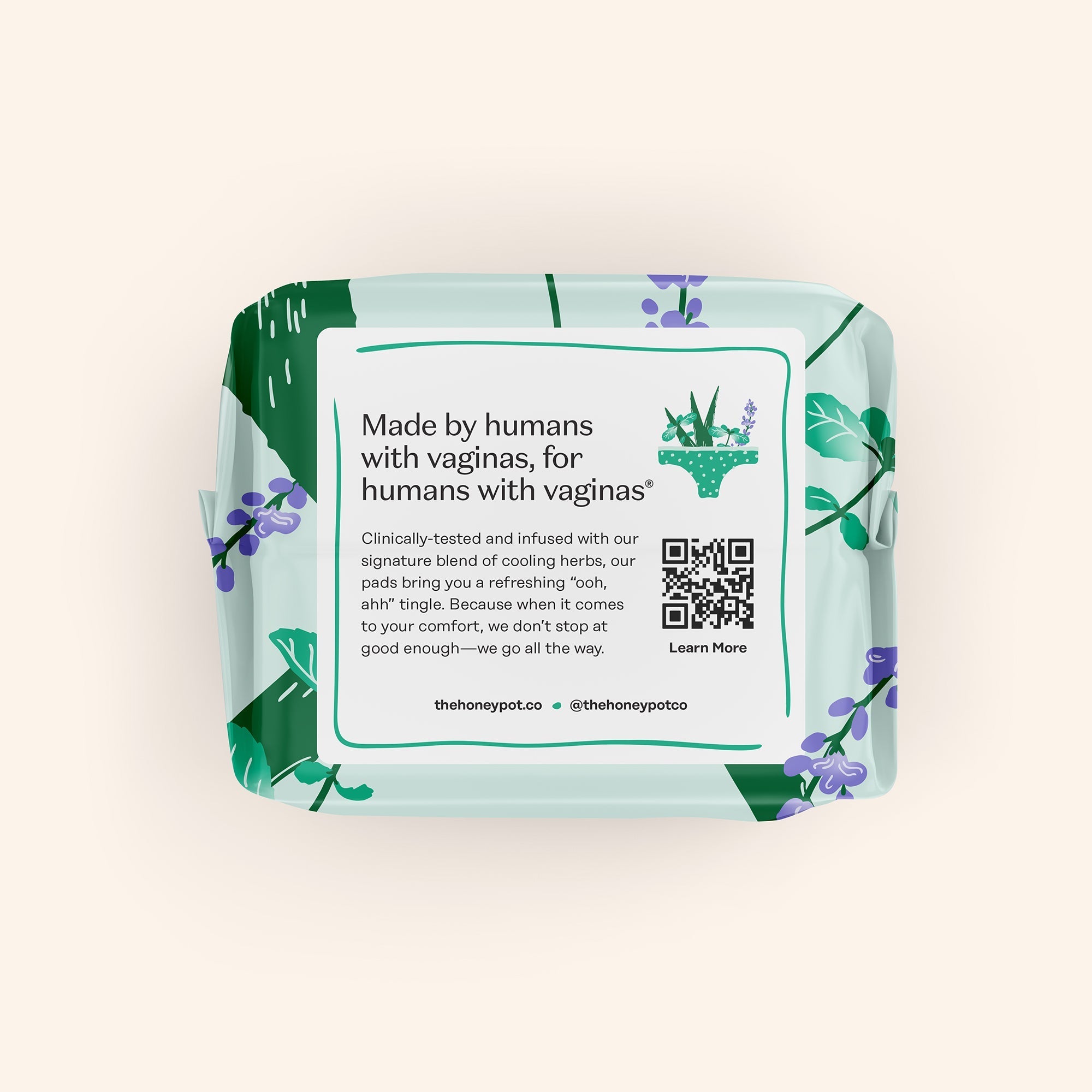 Organic Cotton Cover Cooling Herbal Infusion Overnight Pads (5R17)