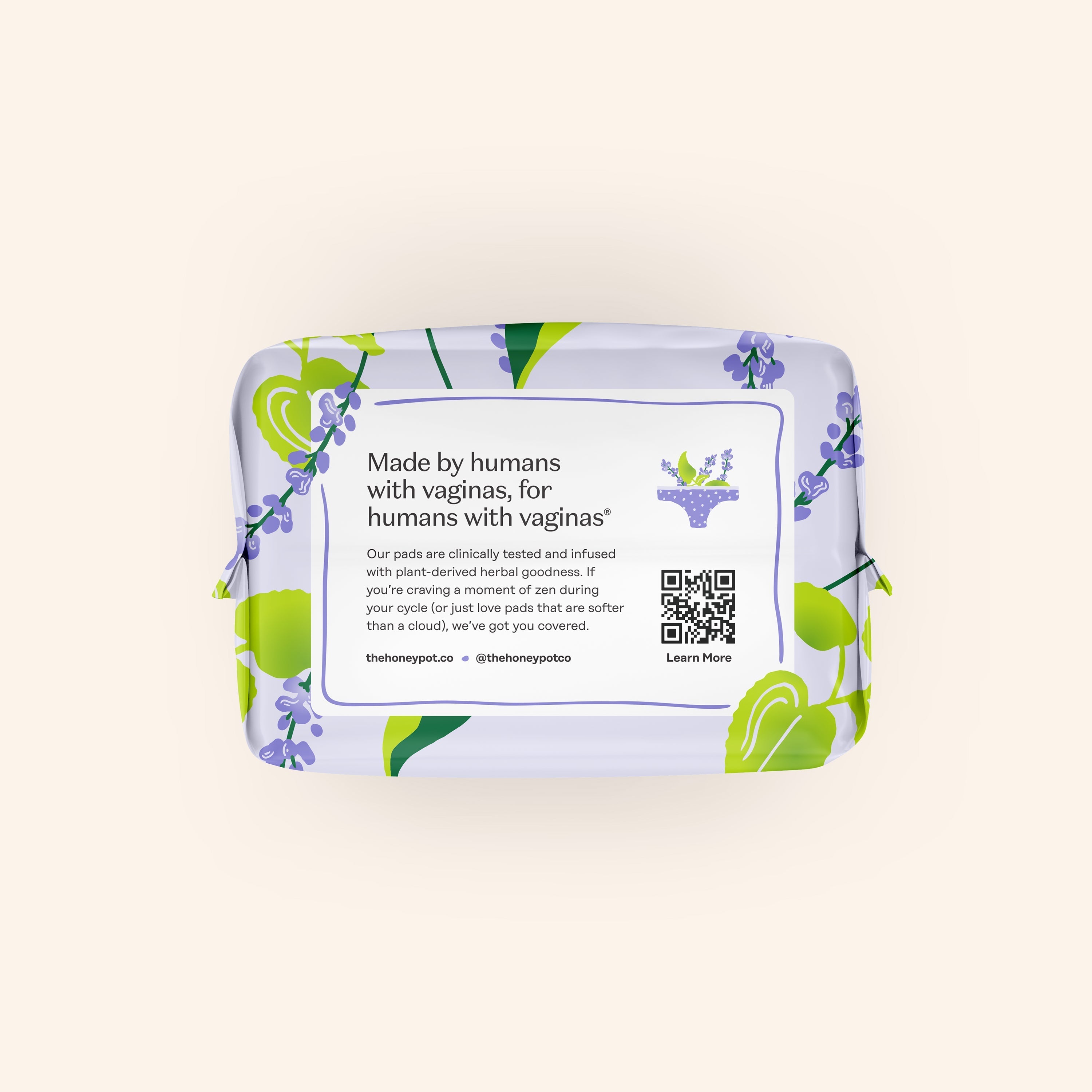 Organic Cotton Cover Calming Herbal Infusion Super Pads With Wings (HQTJ)