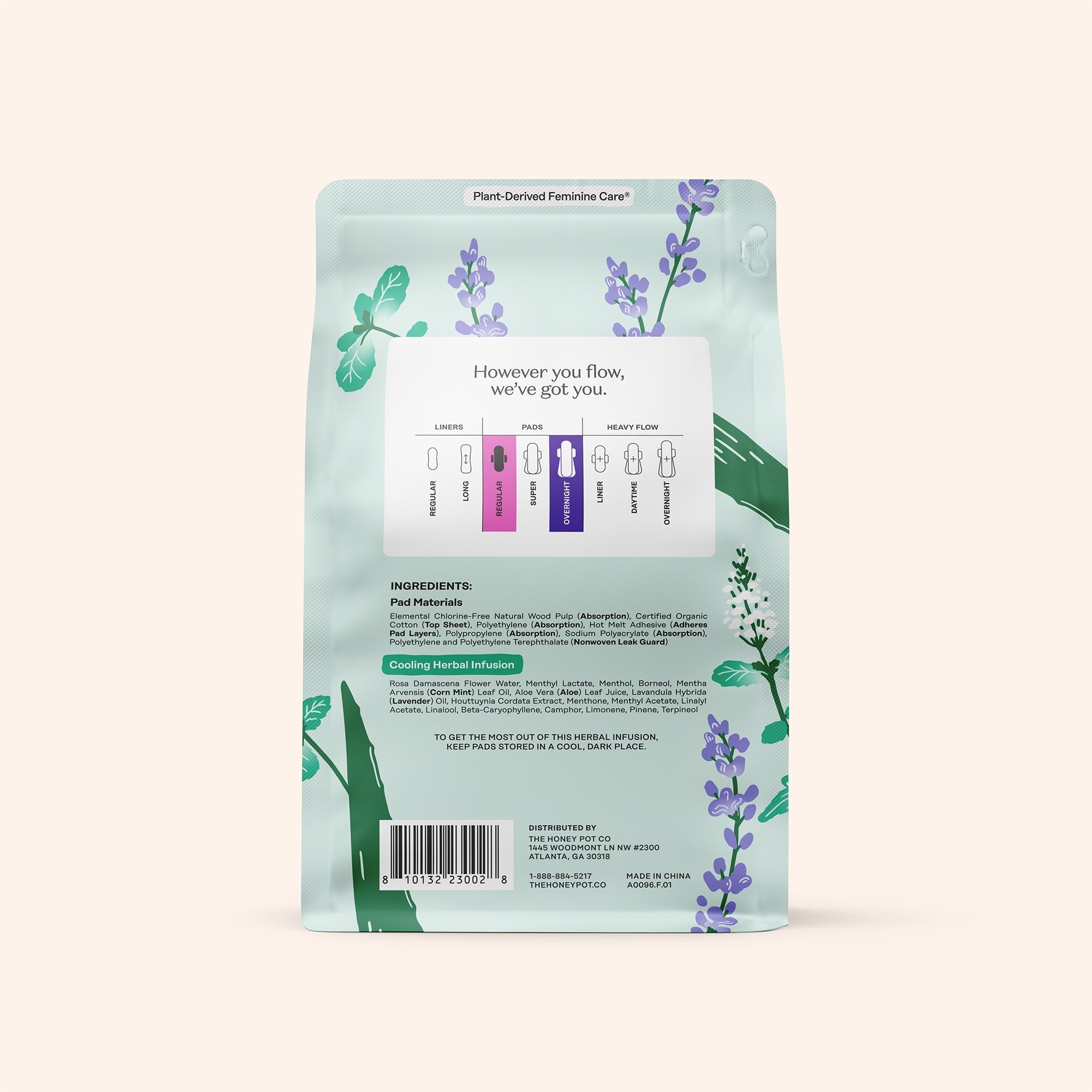 Organic Cotton Cover Cooling Regular Overnight Duo Pads (E1RG)