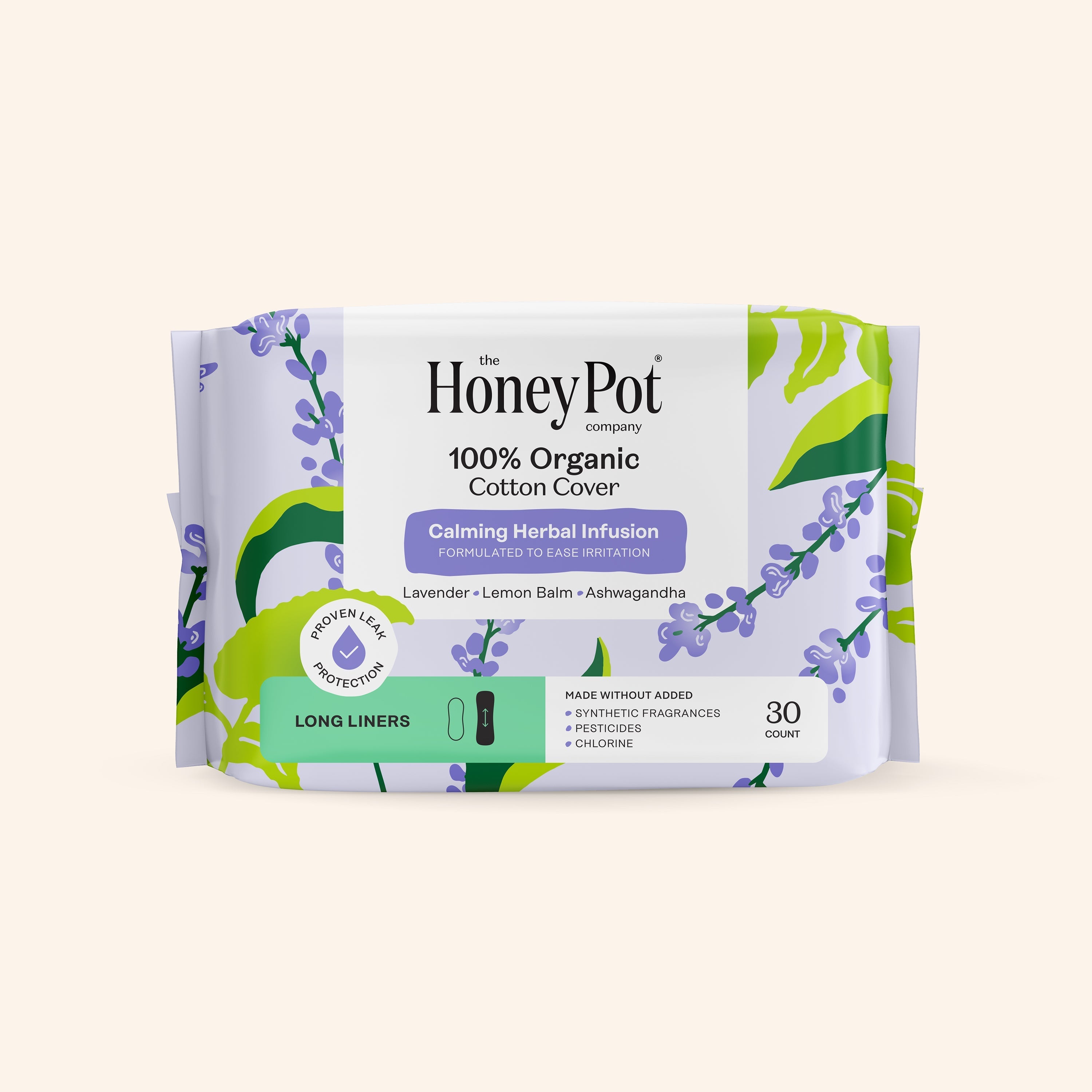 Organic Cotton Cover Calming Herbal Infusion Long Liners (I683)