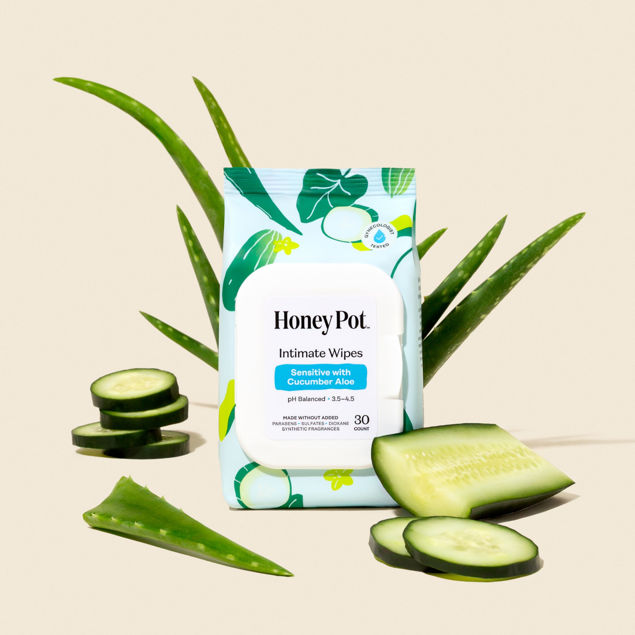 Sensitive with Cucumber Aloe Intimate Wipes (8CIG)