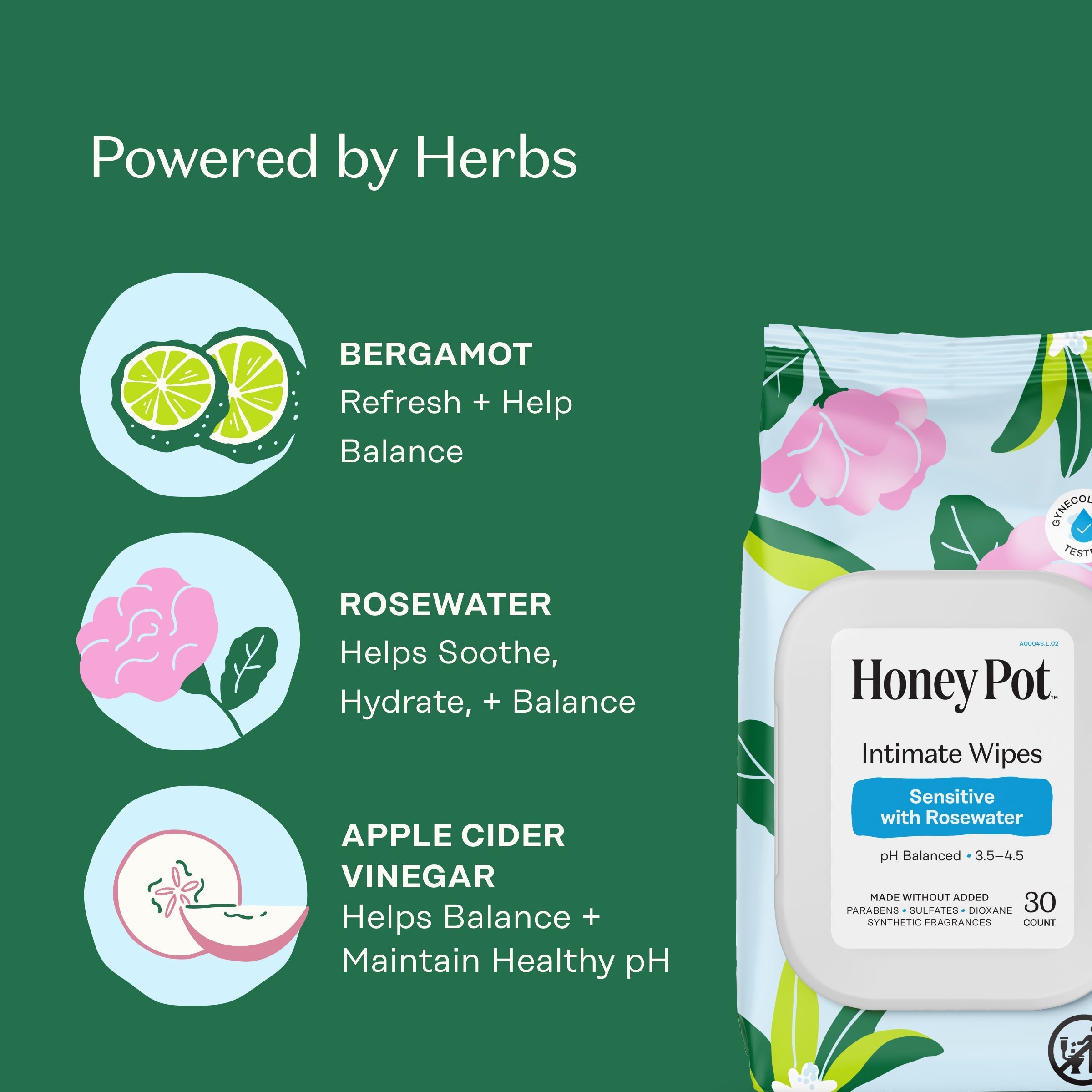 Sensitive with Rosewater Intimate Wipes (59EO)