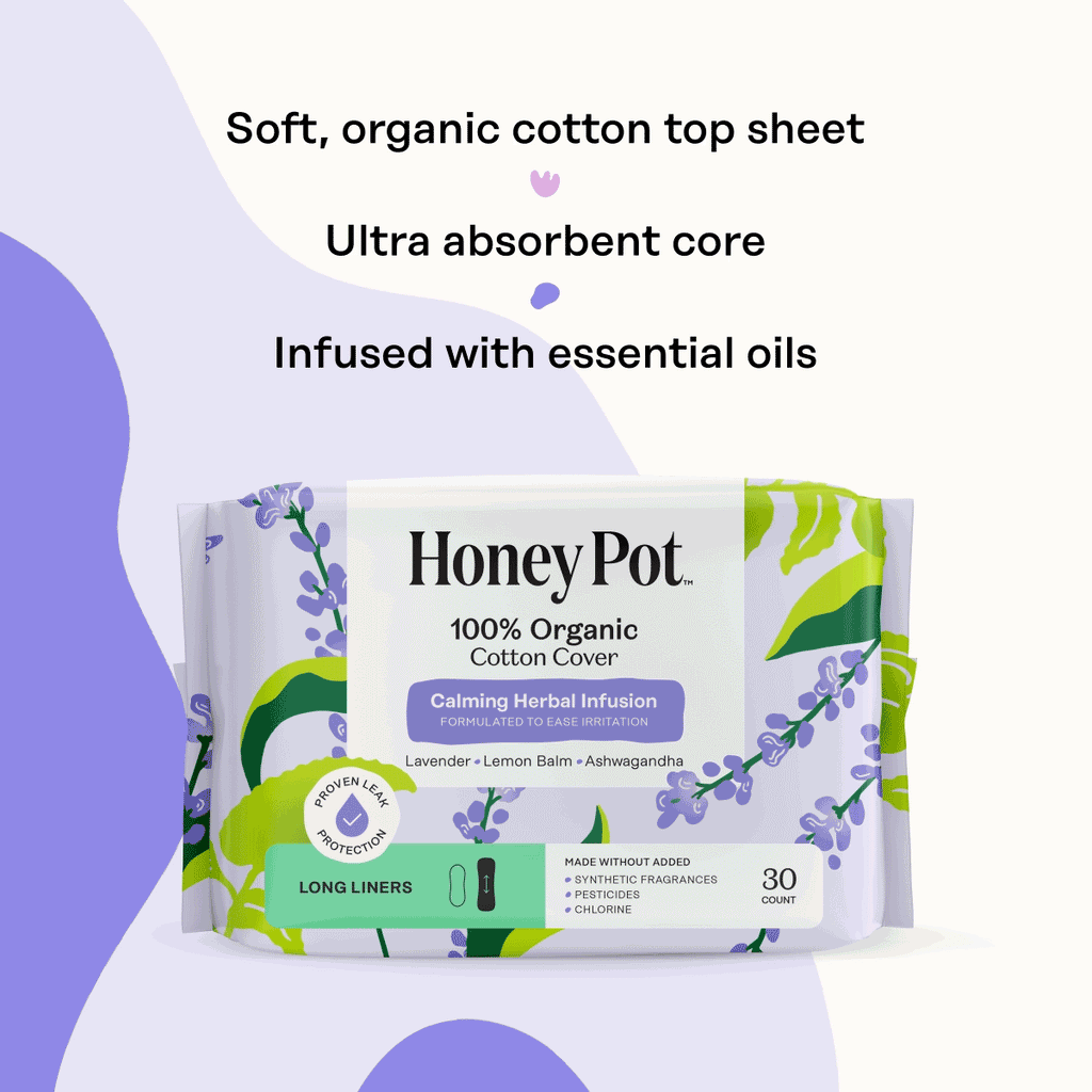 Organic Cotton Cover Calming Herbal Infusion Long Liners (XTOF)