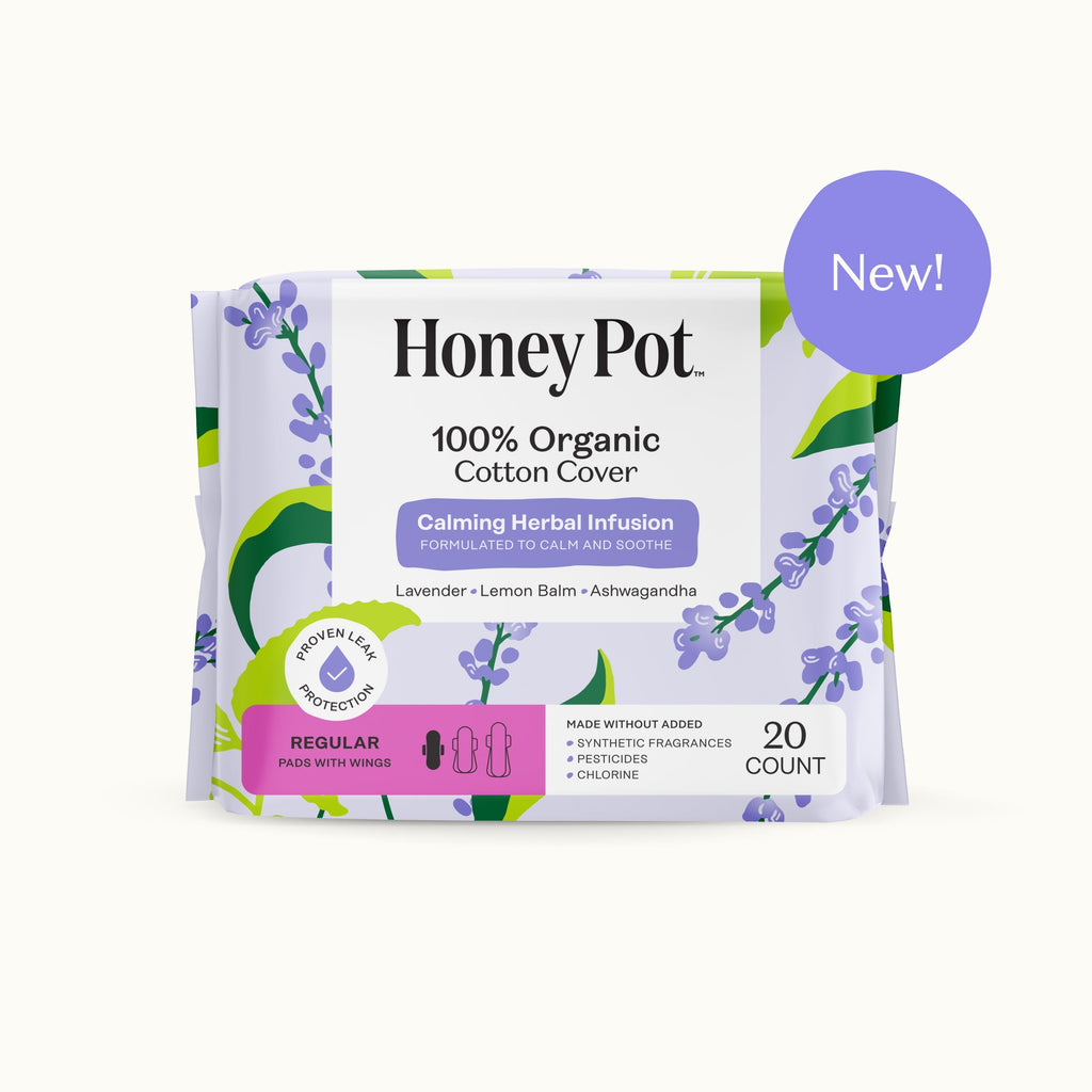 Organic Cotton Cover Calming Herbal Infusion Regular Pads With Wings (7N1F)