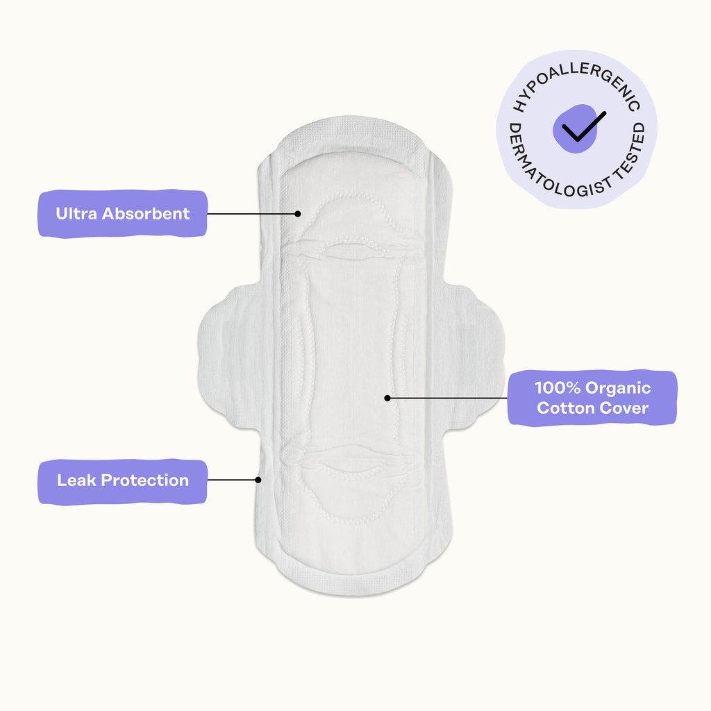 Organic Cotton Cover Calming Herbal Infusion Regular Pads With Wings (7N1F)