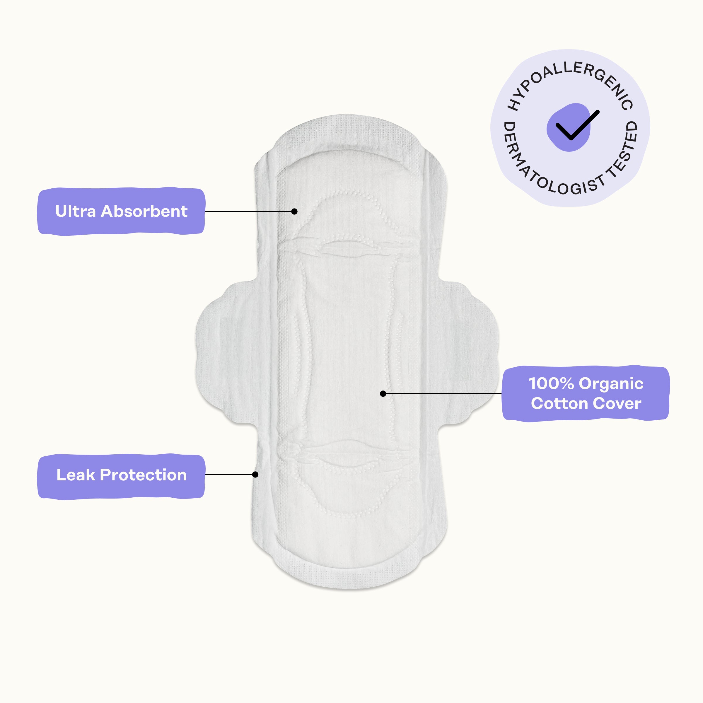 Organic Cotton Cover Calming Herbal Infusion Regular Pads With Wings (7N1F)