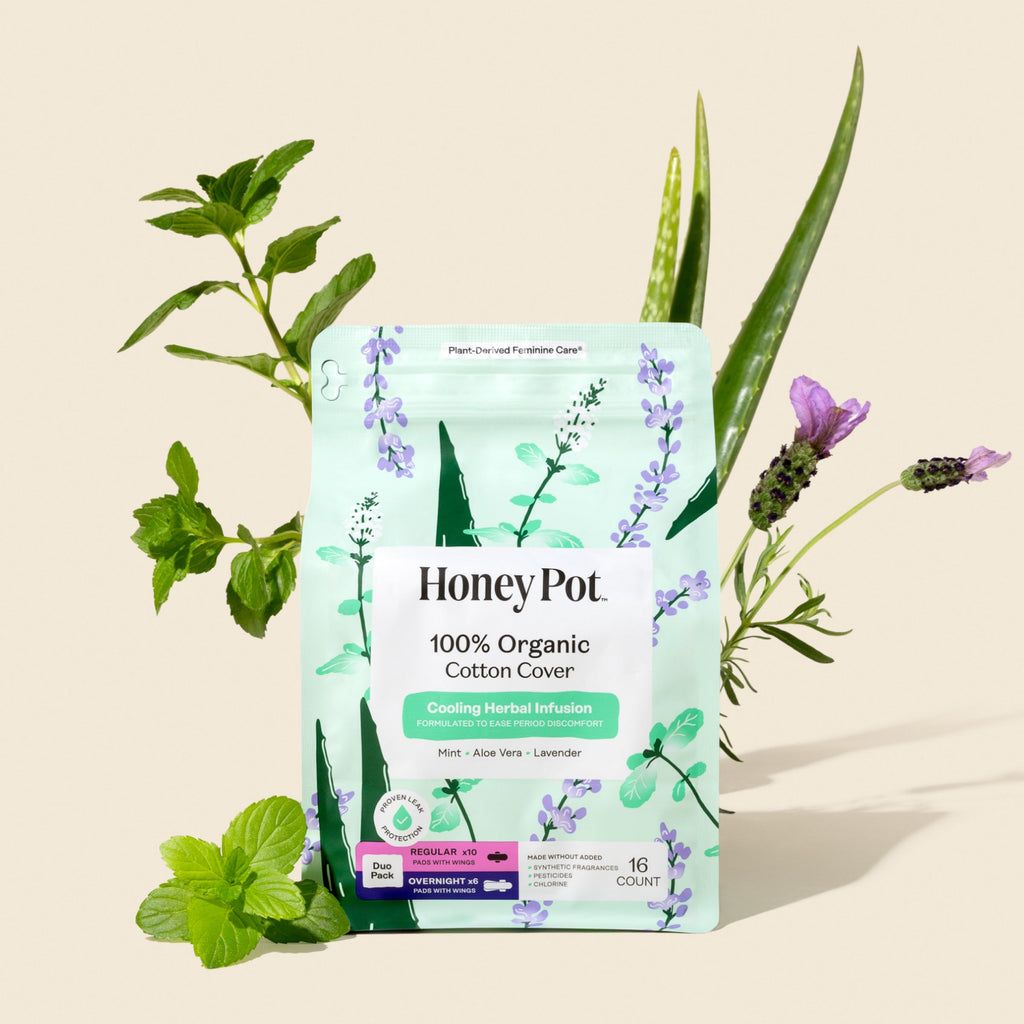 Organic Cotton Cover Cooling Regular Overnight Duo Pads (E1RG)