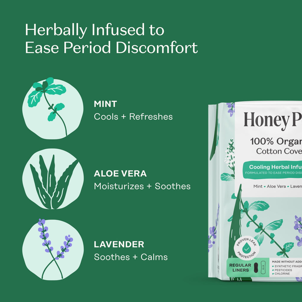 Organic Cotton Cooling Herbal Infusion Regular Liners — Medium Pack (M7UN)