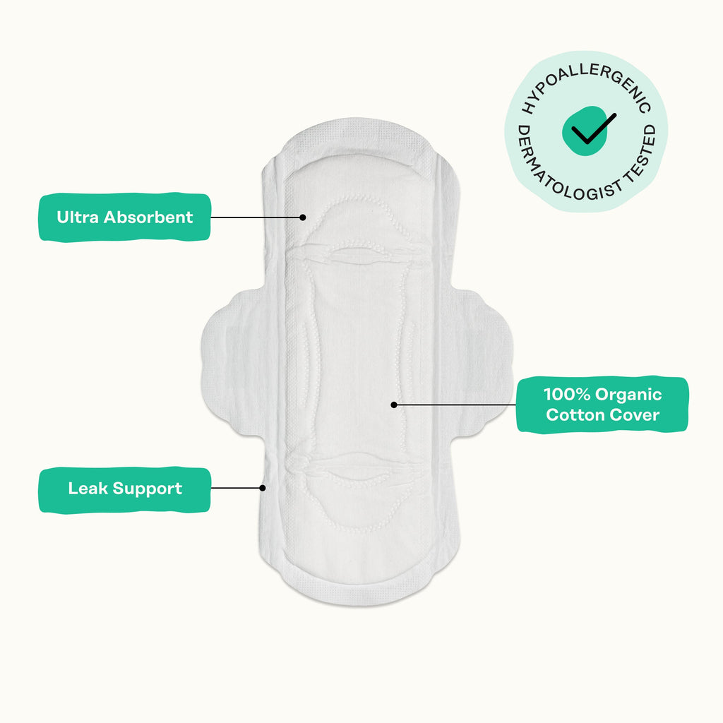 Organic Cotton Cooling Herbal Infusion Regular Pads — Medium Pack (75OP)