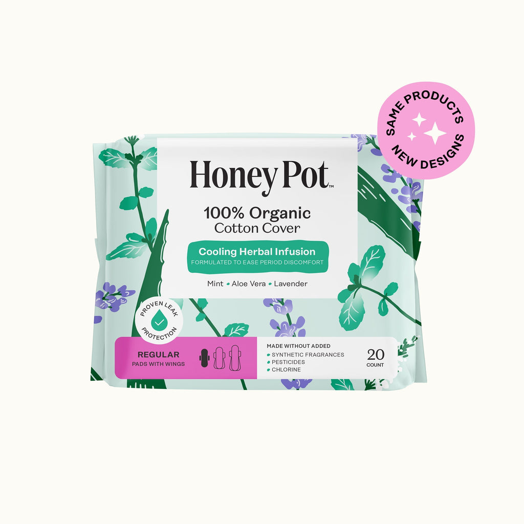 Organic Cotton Cover Cooling Herbal Infusion Regular Pads (XVDP)
