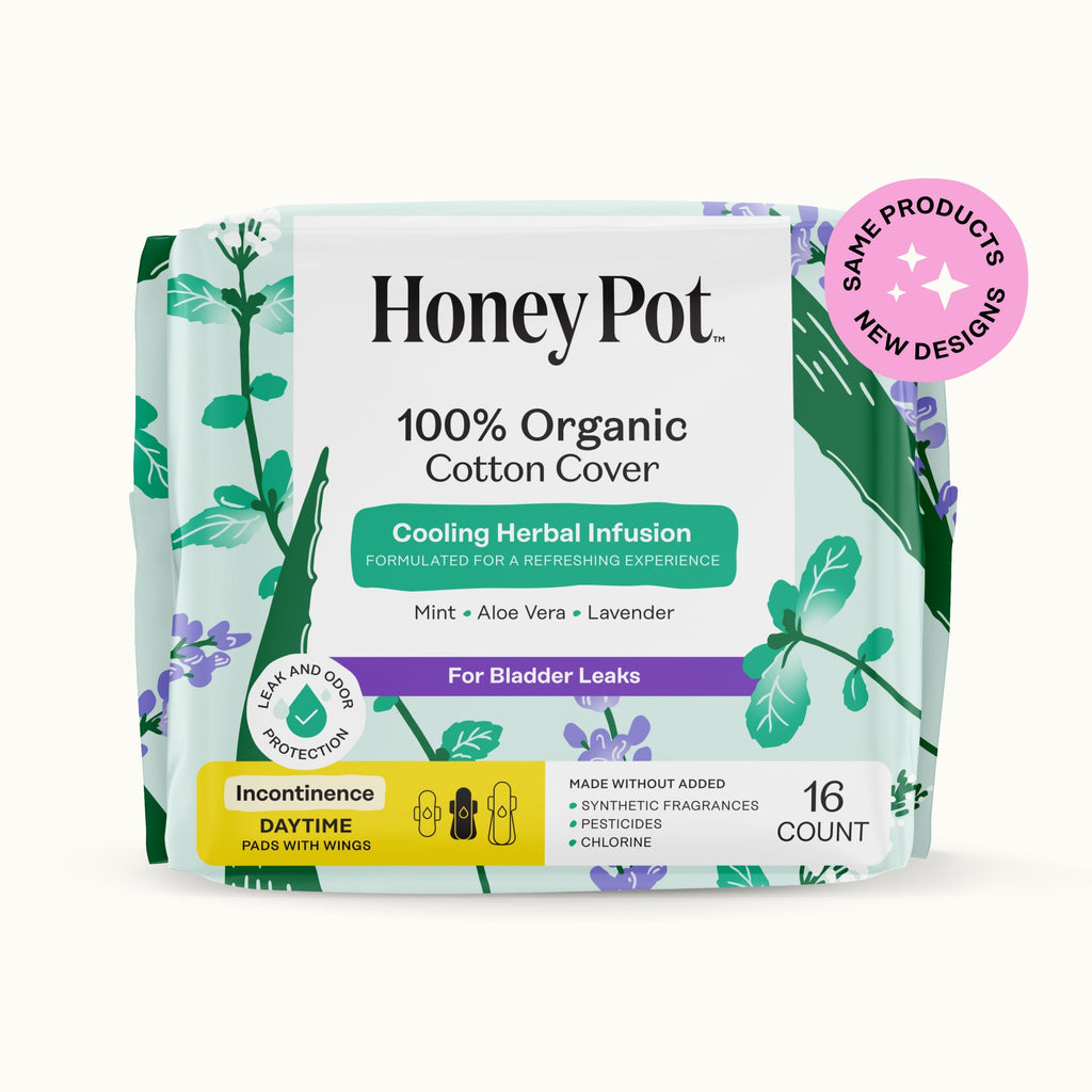 Incontinence Cooling Herbal Infusion 100% Organic Cotton Cover Daytime Pads (FIXG)