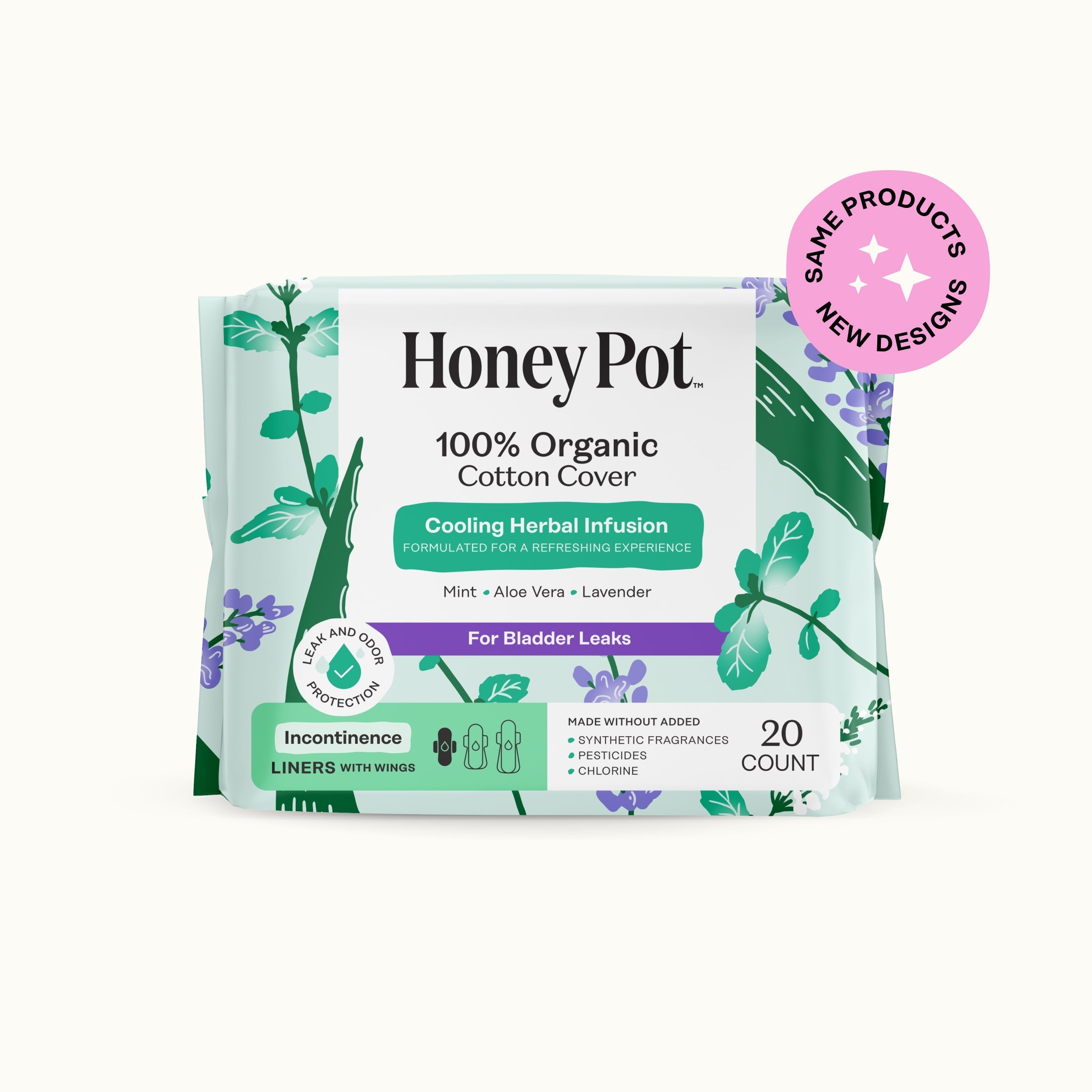 Incontinence Cooling Herbal Infusion 100% Organic Cotton Cover Liners (3JG2)