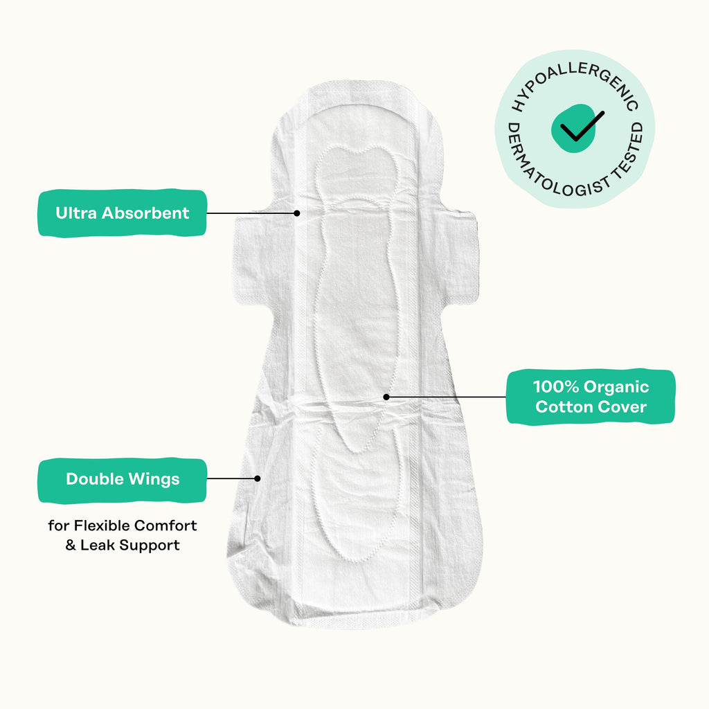 Incontinence Cooling Herbal Infusion 100% Organic Cotton Cover Nighttime Pads (XP70)