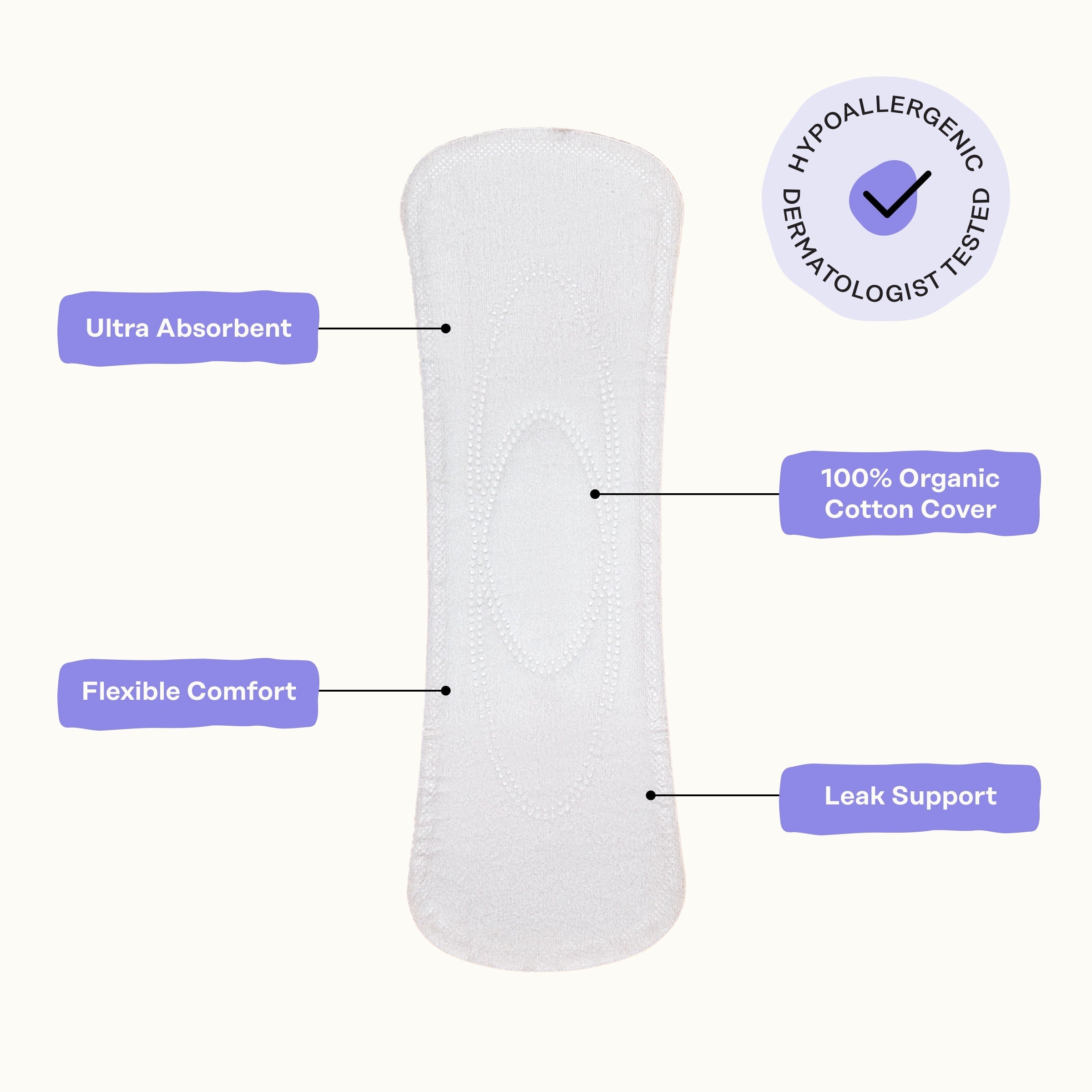 Organic Cotton Cover Calming Herbal Infusion Long Liners (XTOF)