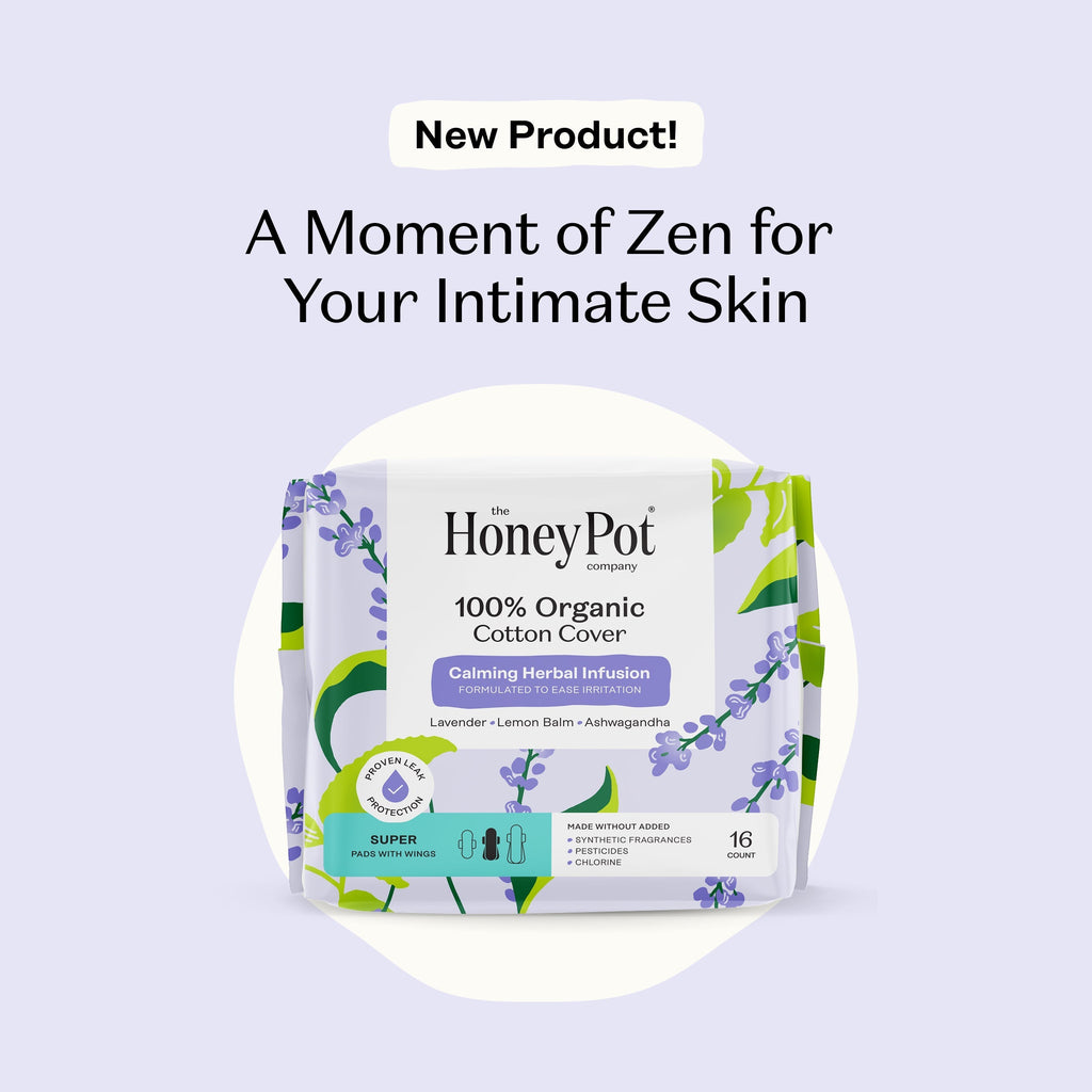 Organic Cotton Cover Calming Herbal Infusion Super Pads With Wings (HQTJ)